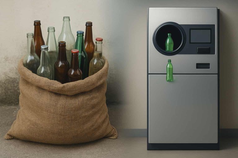 worek butelek i atomat do petów